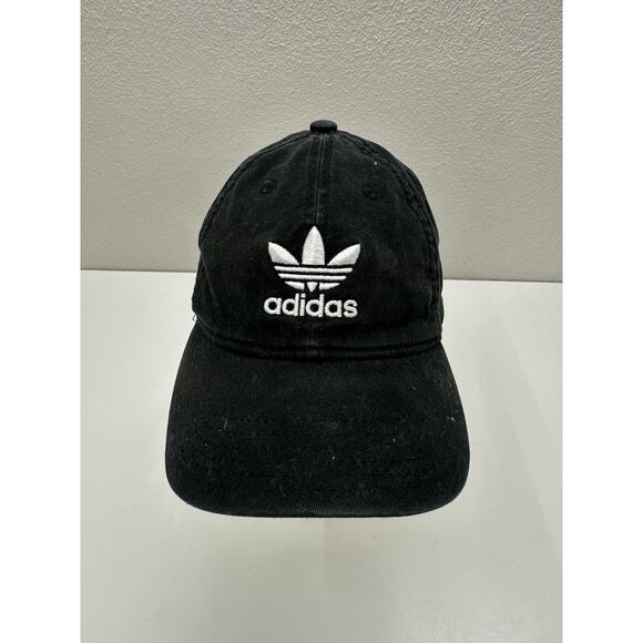 Adidas Baseball Hat Black Logo Embroidered Adjustable Cap - Picture 1 of 9